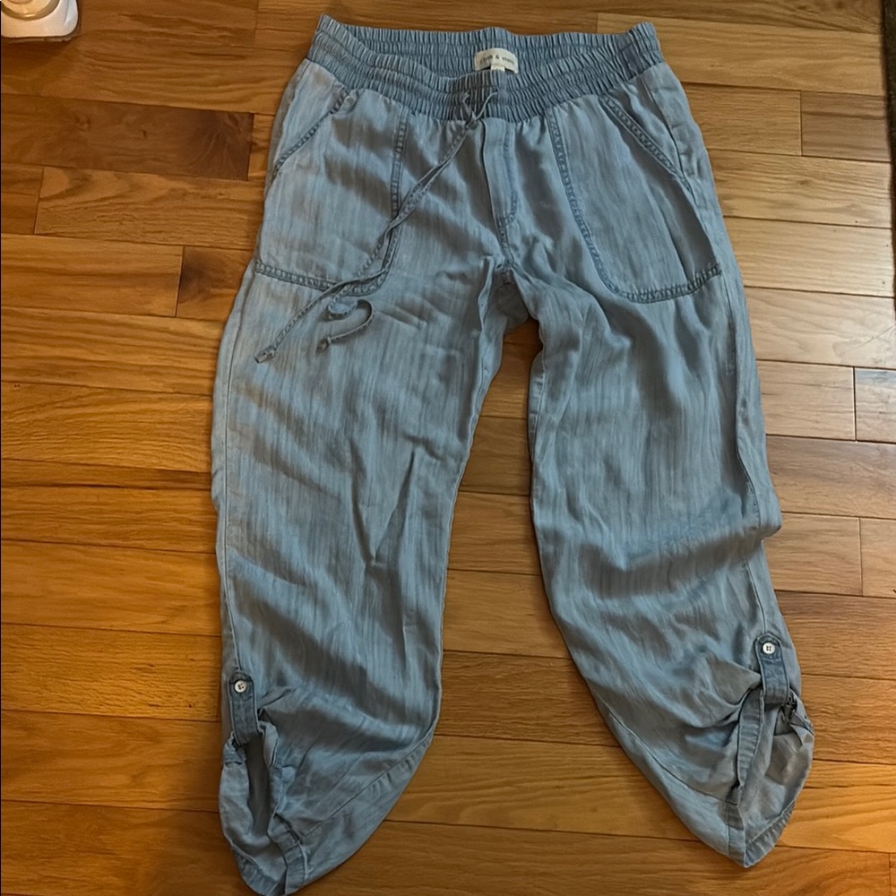 Cloth & Stone Sky Blue Elastic Waist Pants